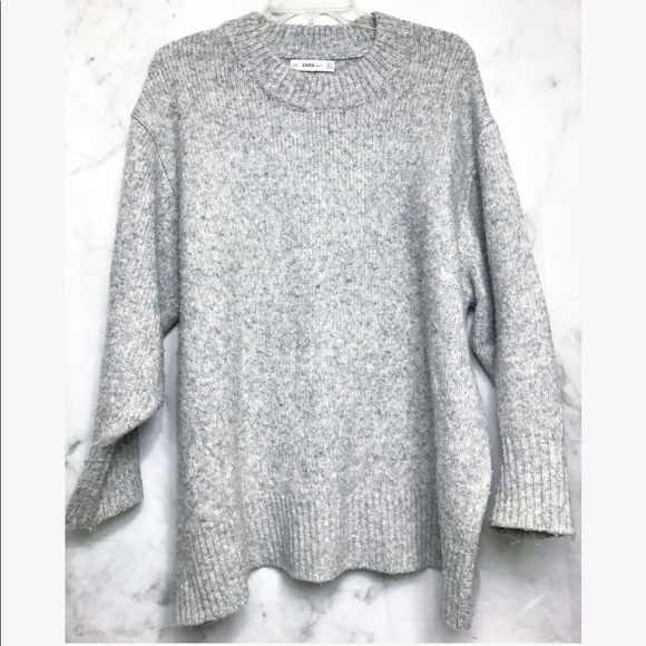 Zara Knit Wool Grey Oversized Sweater 